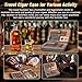 TISFA Cigar Humidor Case Leather Cedar Wood Lined Cigar Box with Cigar Lighter, V Cutter, Holder Stand 3 in 1, Hygrometer Humidifier 2 in 1, Travel Humidor Cigar Case Hold 6 Cigars (Textured Gray)