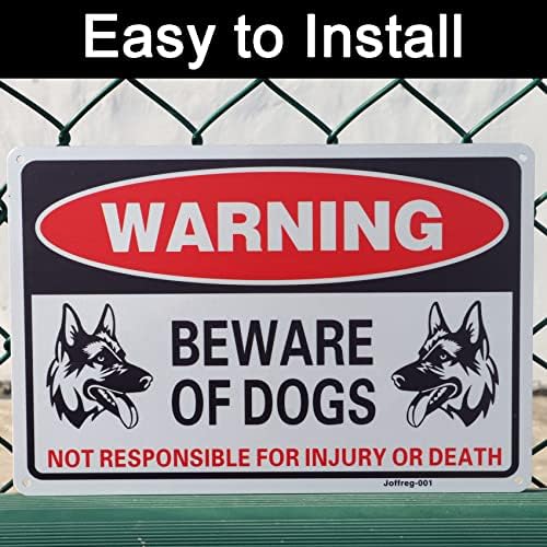 Beware of Dog Sign,Dog Warning Sign,20 x 30 cm,Reflective Aluminum,UV Printed,Weather Resistant,Waterproof,Durable Ink,Easy to Mount,Indoor Or Outdoor Use,2 Pack