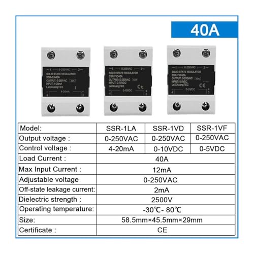 Régulateur de tension 0-10V CC relais statique 40A SSR monophasé - 2