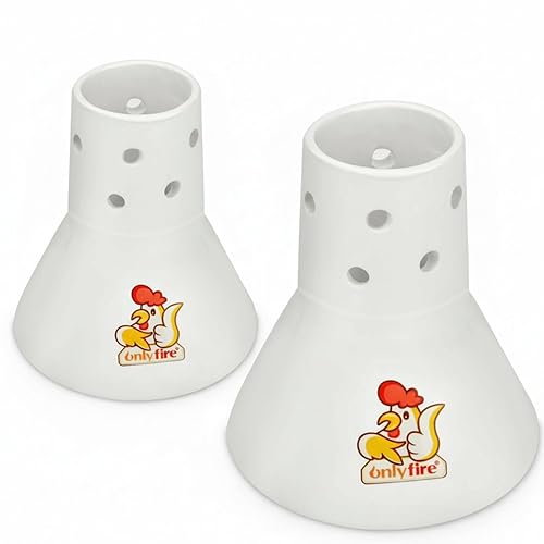 Onlyfire 2 Pack (Large+Small) Ceramic Chicken Roaster Rack, Beer Can