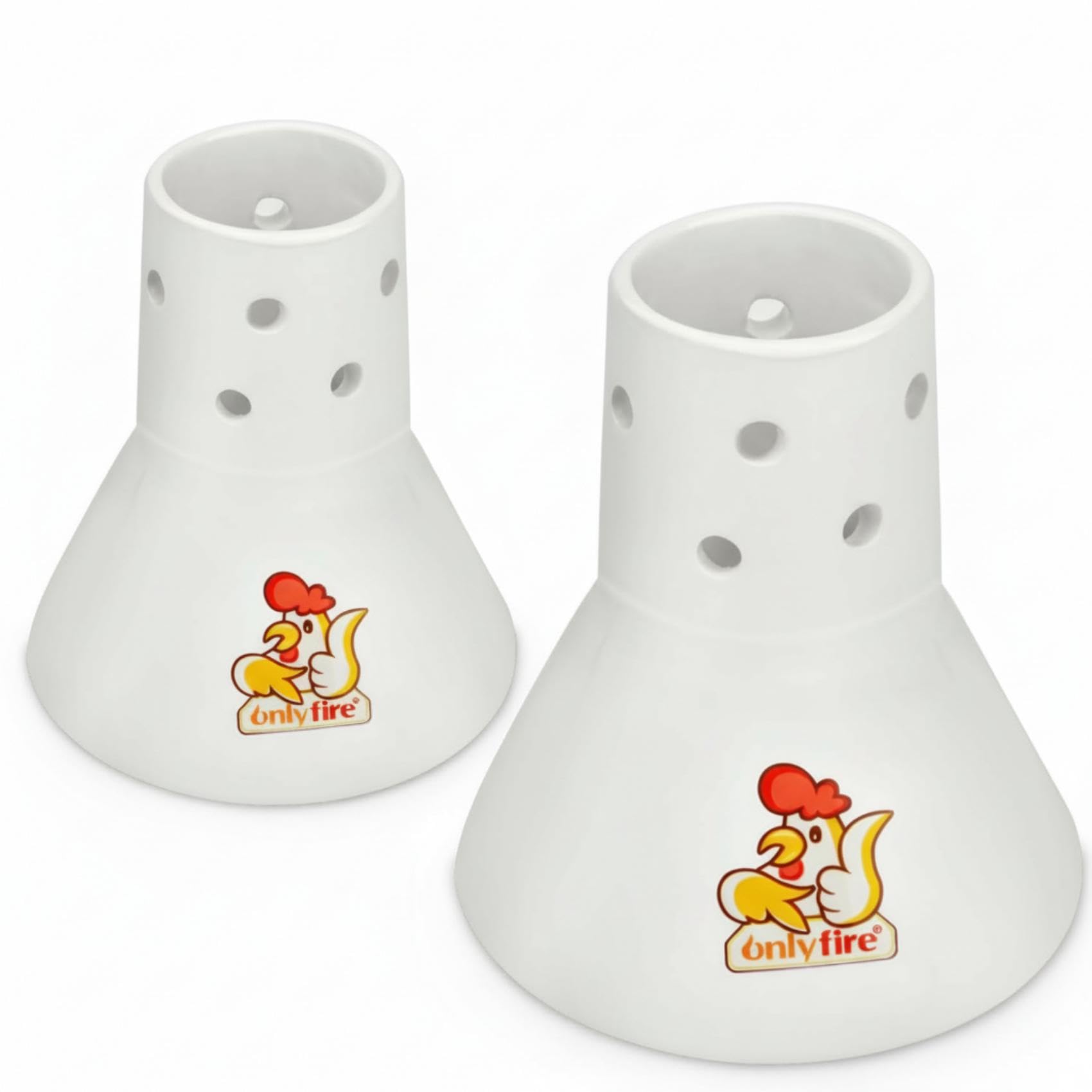 only fire Ceramiczny parowiec, pojemnik na piwo, kurczak, indyk, stojak do pieczenia do piekarnika lub grilla, akcesoria do grilla, zestaw 2 sztuk (duży + mały)