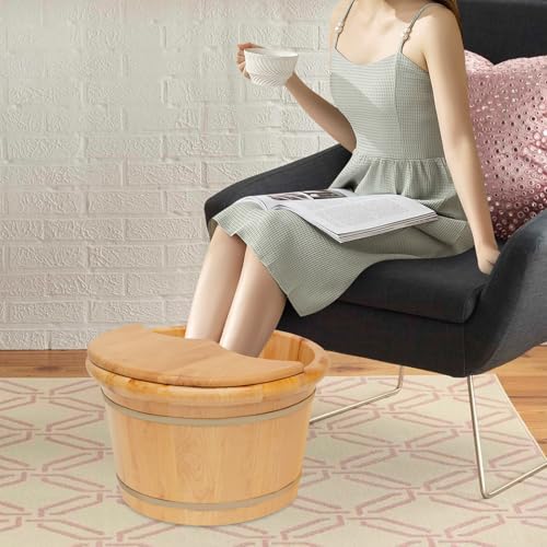 Masajeador spa para pies de madera con cubierta y masaje miniatura 3