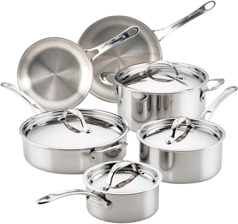 10-Piece Stainless Steel Cookware Set by Anolon