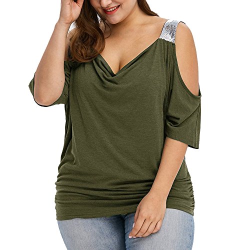 Eaktool Women's Scoop Neck A-Line Tunic Blouse Striped Off Shoulder Bell Sleeve Shirt Tie Knot Casual Blouses Green