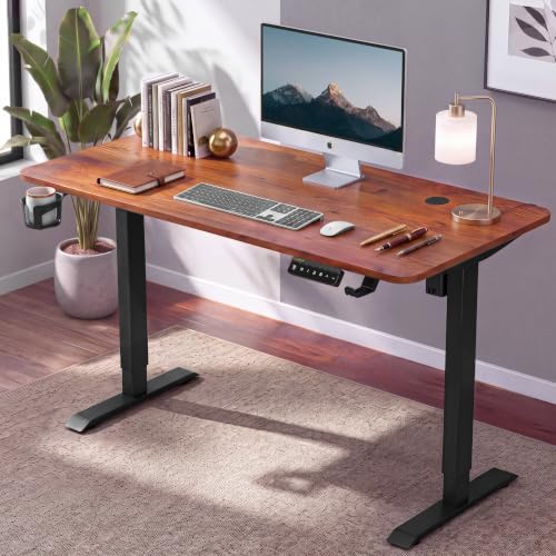Image of Dr Luxur Stallion Standing Desk for Home Office | 5 Year Warranty | BIS Certified | One Piece Table Top | 3 Memory Presets | Height Adjustable 70-114cm (Honey Pine, 1200 * 600 mm)