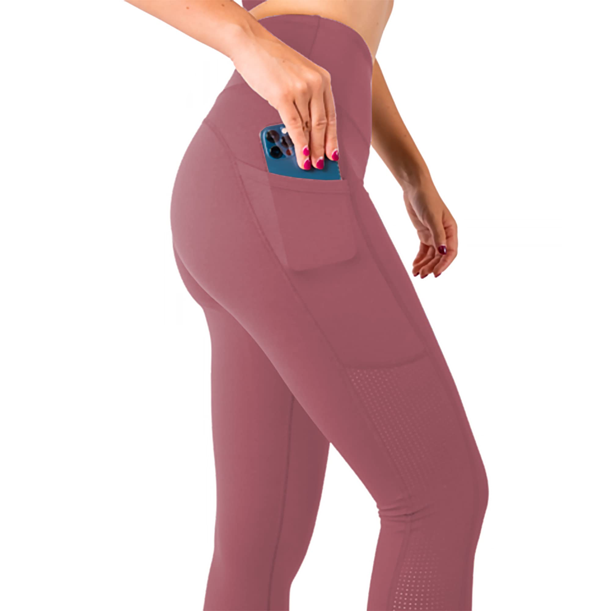 SEEMLY Legginsy z wysokim stanem z kieszeniami do kontroli brzucha, oddychające spodnie do jogi, opakowanie 01 szt
