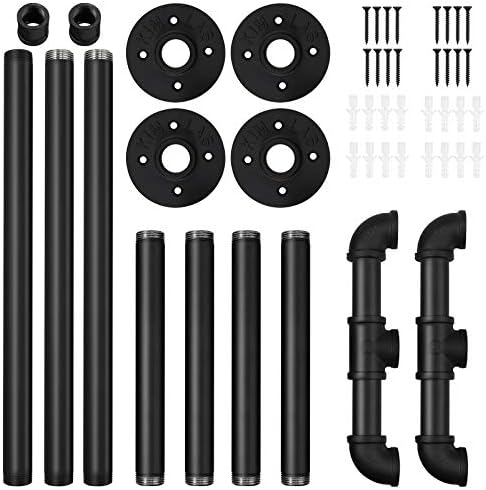 HOMGEN Clothes Rail Wall Mounted, Popular 120cm Clothes Rail Tube Detachable Clothes Rail Tube Industrial Wall Mounted Clothes Rail Decorating industrial Pipe Clothes Bar Rack Perfect for Home