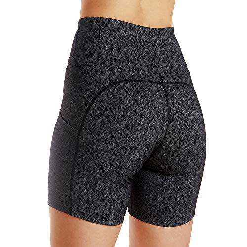 Q&M High Waist Yoga Shorts Gym Workout Short Pant 2 Side Pockets,XS