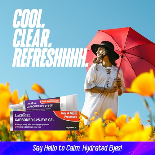 Lacrigel Dual CARBOMER 0.2% - Eye Gel for Dry, Tired, and Red Eyes - Soothes Irritation, Reduces Soreness - 24x7 Day and Night Protection - Safe and Premium Formulation - Sterile Pack of 10g - Image 3