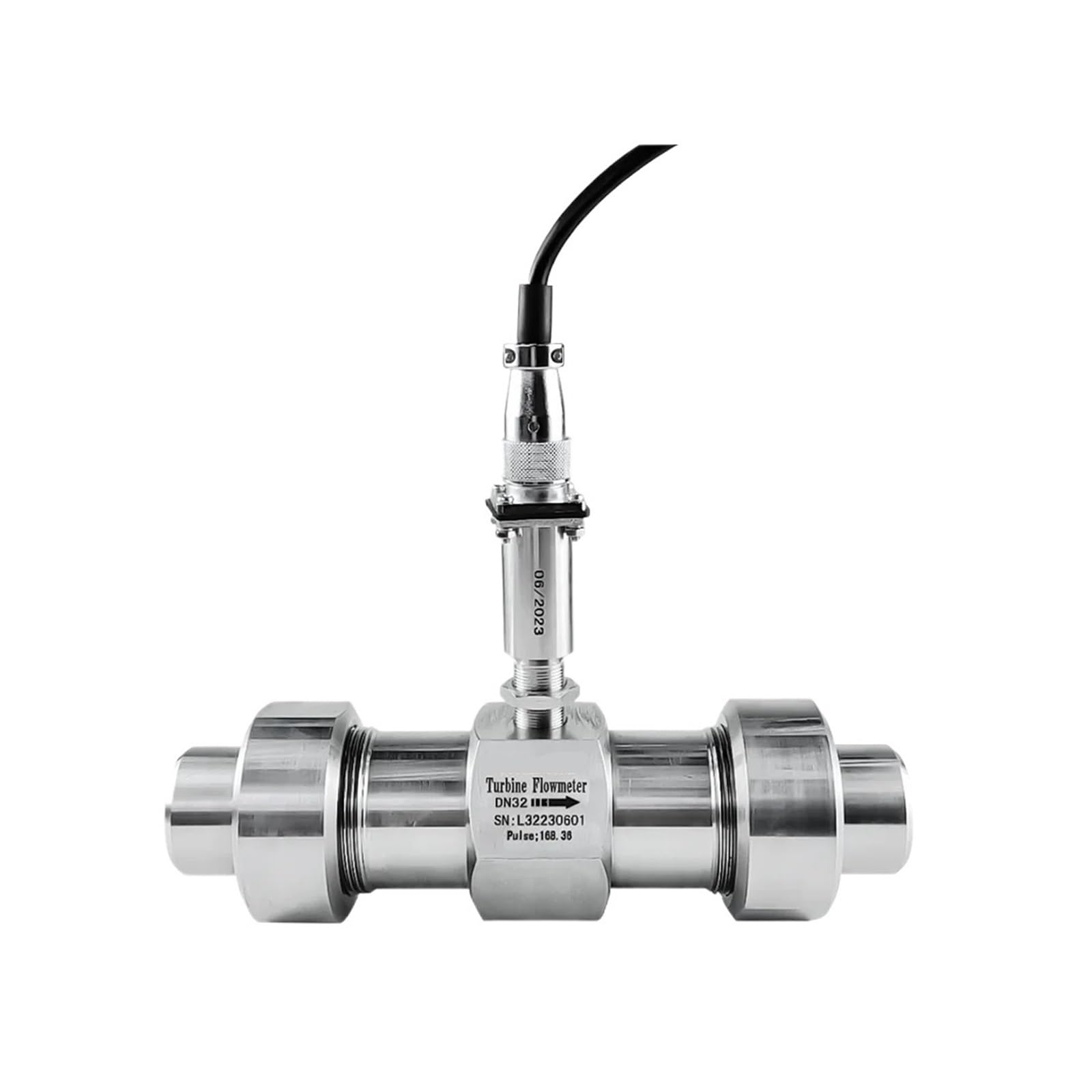 BALYDLUL SS304 Turbine Flow Meter Liquid Flow Sensor Turbine Flow Meter Pulse 4-20mA RS485(DN10 SS304)