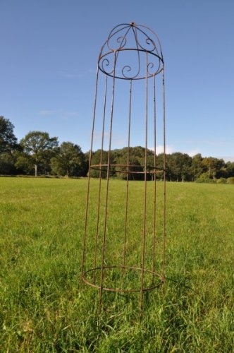 KUHEIGA Rankgerüst Höhe 200cm Rost Obelisk Rosenhilfe Rankhilfe Metall Obelisk