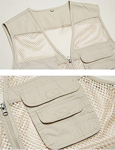 Locachy Men's Summer Outdoor Work Safari Hiking Travel Photo Fishing Vest with Pockets4