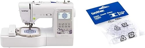 Brother SE600 máquina de coser y bordar, 80 diseños, 103 puntadas integradas, computarizadas, área de aro de 3.9 x 3.9in y bobinas de costura y