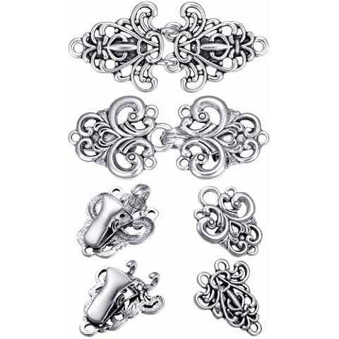 Luvadeyo 2 Stücke Metall Strickjacke Clip Antik Silber Ton Pullover Clip Retro Umhang Schal Clips Keltische Hemd Brosche Clips Vintage Kragen Kleid Clips Verschlüsse für Frauen Cover