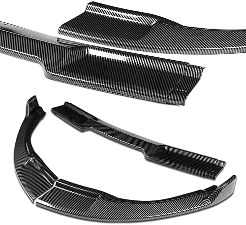 Miniatura 2 de Kit de 3 bordes para parachoques delantero compatible con Infiniti G35 Coupe2-DR 2003-2007, alerón de protección divisor estilo GT, difusor de aire