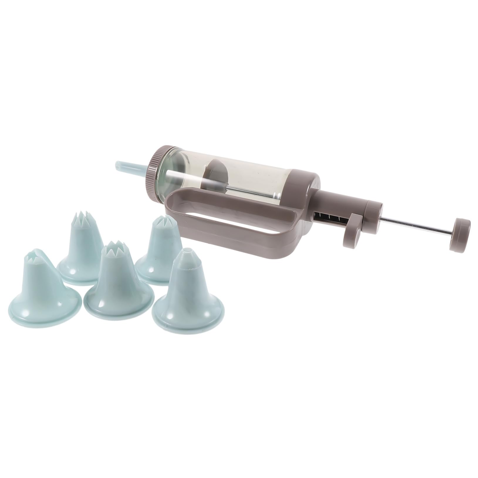 AUTSUPPL Cookie Press Maker Kit 6 Head Baking Tool Set Cookie Decorator Machine Comfort to Use Clean Random Color