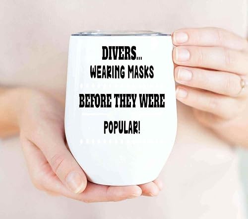 Miniatura 3 de Inspirational Gift Scuba Dive Gift, Graduation Day Surprise for Nephew - Funny Gift for Divers, 12 Oz Wine 12 Oz White Stainless Steel Wine Tumbler
