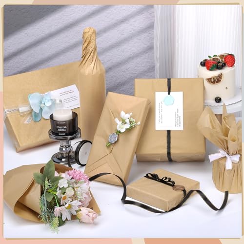 Image of woric 160 Sheets Brown Tissue Paper for Gift Bags 20 X 14 Inches Kraft Tissue Paper Bulk for Vintage Art Crafts Project Rustic Weddings Decorations Business Packaging