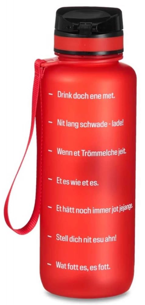 1. FC Köln Trinkflasche 1.5 Liter - Logo - ROT | Tritan Flasche | Große Sportflasche