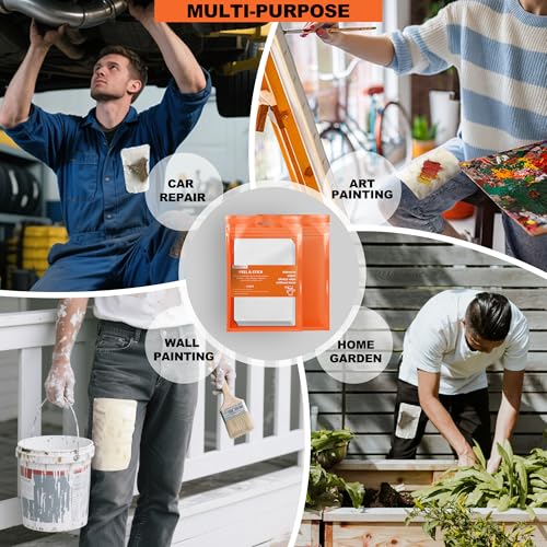 Peel and Stick Multi-Use Cleaning Wipes - Hand Quick Clean, Adhesive Clothing Protectors, Heavy Duty Cleaner Wipes for Painters, Mechanics, Disposable, High Absorbency 6 x 10 in, 10 Count (Pack of 1)