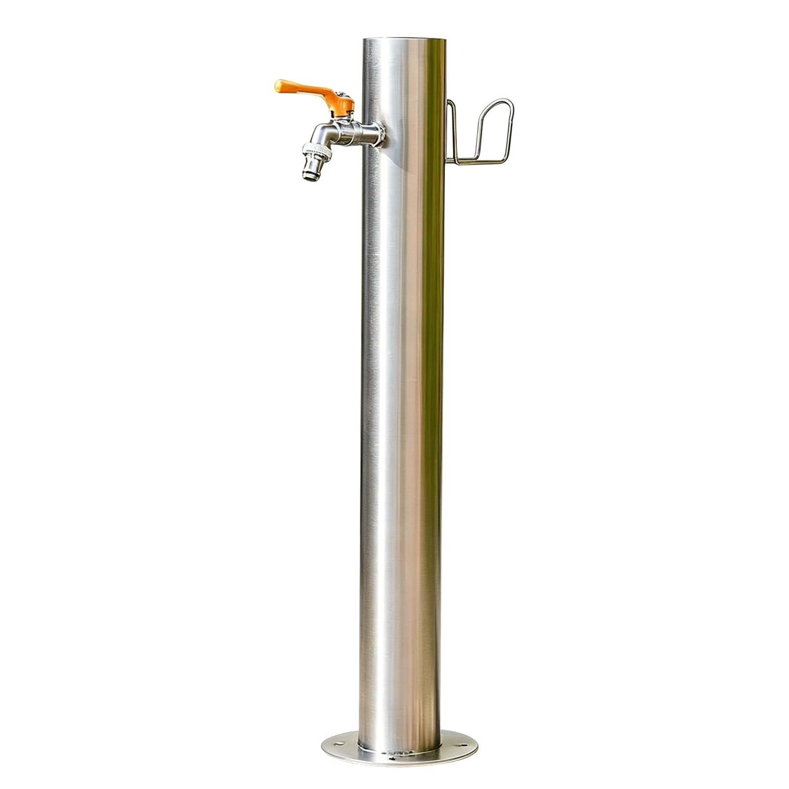 Lonmrrton B Outdoor Standing Tap, Stainless Steel Water Column Rass Double Faucet Freestanding Water Dispenser Hydrant Antifreeze Design For Patio, Garden, Parks(,Height: 50Cm/19.7In)