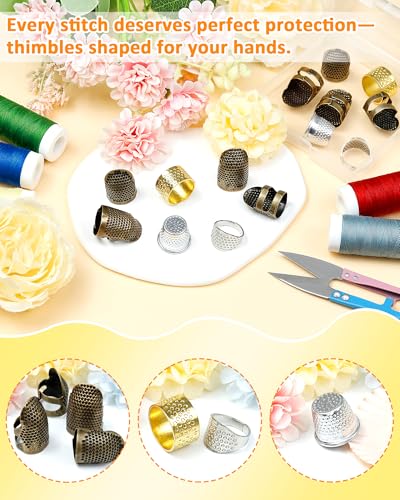 Anillo de dedal para acolchado y bordado a mano en proyectos de patchwork 4
