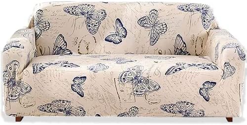 Teynewer 1-Piece Fit Stretch Sofa Cover, Sofa Slipcover Elastic Fabric Printed Pattern Chair Loveseat Couch Settee Sofa Covers Universal Fitted Furniture Cover Protector (1 Seater, Defoliation)