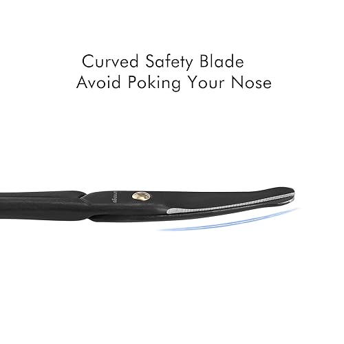 Miniatura 4 de LIVINGO Tijeras de pelo de nariz prémium de 3.75 pulgadas, cuchillas de seguridad curvadas con punta redondeada para recortar pequeños detalles
