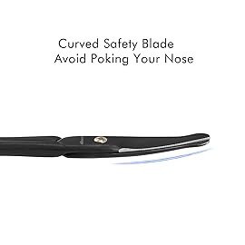 LIVINGO 3.75 Premium Nose Hair Scissors, Curved Safety Blades with Rounded Tip for Trimming Small Details Facial Hair, Ear Hair, Eyebrow (Black)