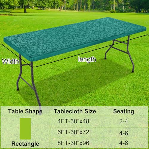 Image of Smiry Heavy Duty Vinyl Fitted Tablecloths for 8 Foot Rectangle Tables