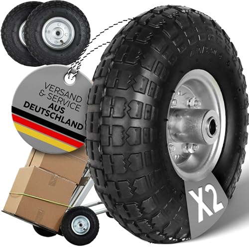 FROSAL Luftrad 260 mm 4.10/3.50-4 – Ersatzrad für Bollerwagen,...