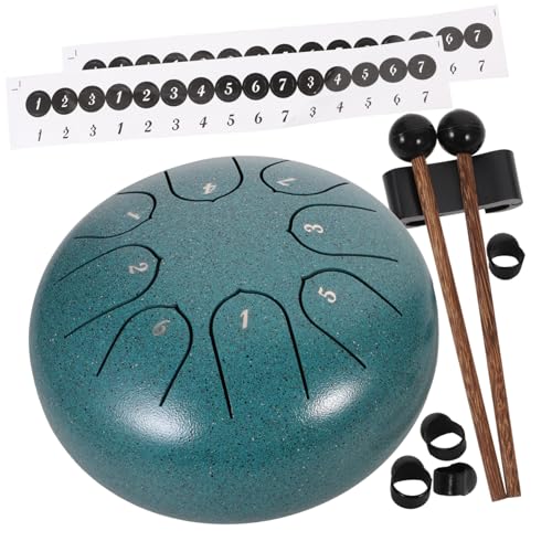 JEWEDECO 6 Inch Tongue Drum Kit Hand Pan Drum Mallets for Music Therapy Meditation