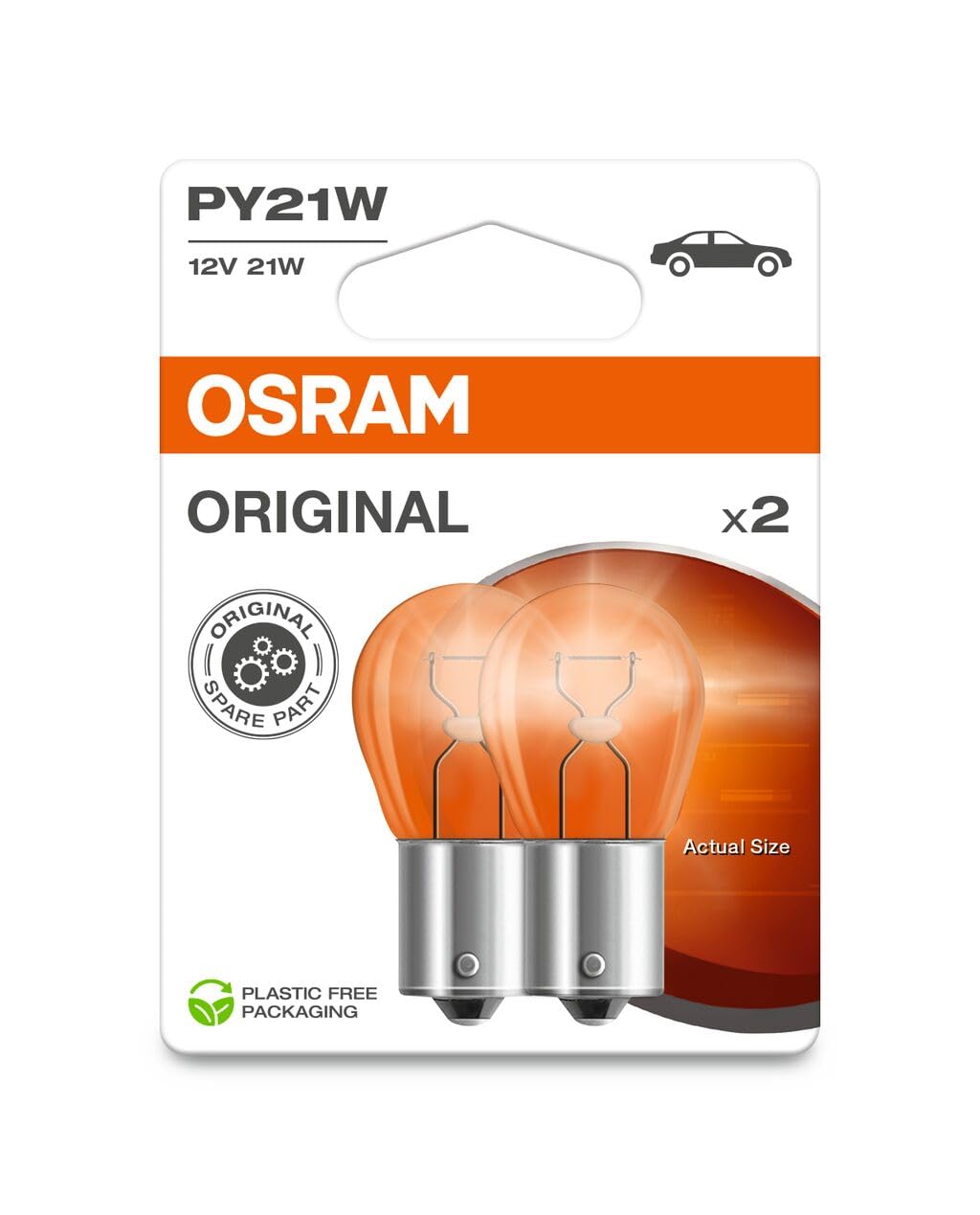 OSRAM Ampul Py21W 21W 12V Bau15S 10Xbli2 3C Blister Original (7507-02B)