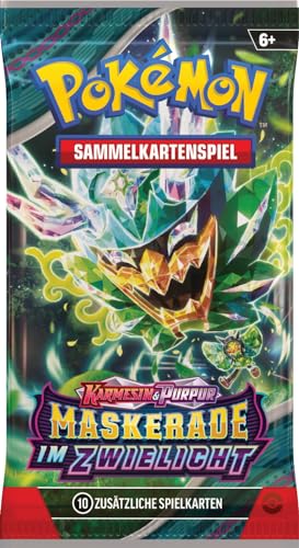 Pokémon Sammelkartenspiel: 3er-Pack-Blister Karmesin & Purpur - Maskerade im Zwielicht: Knattatox (3 Boosterpacks & 1 holografische Promokarte) – Bild 6