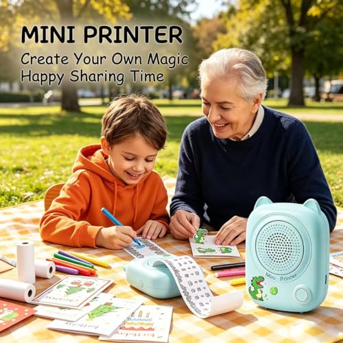 Image of AI Voice Bluetooth Mini Thermal Printer, Inkless Pocket Sticker Maker | Inkless pocket label printer for notes and stickers, ideal for home, school, office and travel daily study sorting use