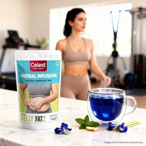Image of Celest Herbal Infusion - Blue Pea + Dandelion + Mint | Helps in Belly Fat