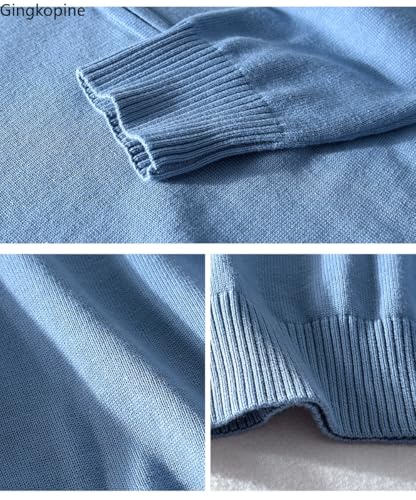 100% Cotton Thick Asian Size Stand Collar Men Sweater2