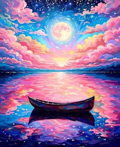 数字油絵 夢 数字キットによる絵画 星空 Paint by Numbers DIYペイント 大人の 初心者 子供用 簡単に塗れる アクリル水彩絵の具 手芸 画材 手工芸 キット 3つのペイントブラシと1つのセットのアクリル顔料を使用 ホーム オフィス装飾