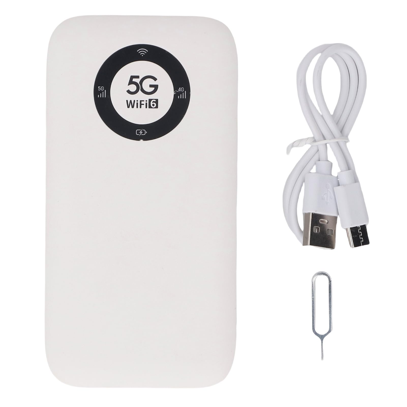 Vvikizy 5G Mobile Hotspot WiFi 6 Router Portátil con Batería de 7100 MAh 2.77 Gbps Descargar 16 Dispositivos Soporte para Travel Home Office (Beige)