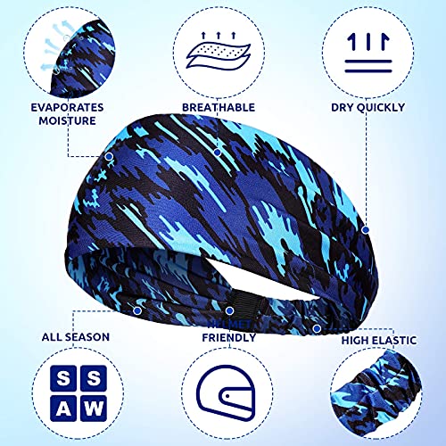 Brighoo 6 Pieces Headbands For Men Women Non-Slip Sweat Bands Breathable Cooling Headbands Outdoor Sports Headbands For Workout Yoga Running Jogging Cycling (Delicate Style) #TOP2