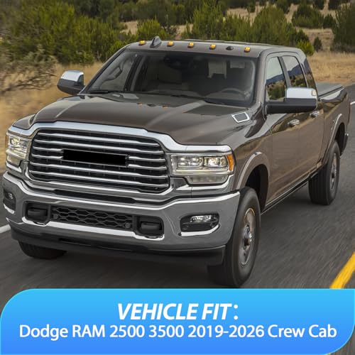 Image of Nilight Window Rain Guards for Ram 2500 3500 Crew Cab 2019-2026, 4PCS | Side Window Deflectors with smoke tint help reduce wind noise and remain secure through car washes