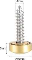 Vista 2 de uxcell Tornillos de espejo tapas decorativas cubierta clavos oro pulido 0.394 in 8pcs