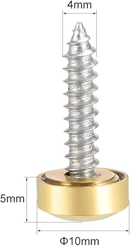Miniatura 2 de uxcell Tornillos de espejo tapas decorativas cubierta clavos oro pulido 0.394 in 8pcs