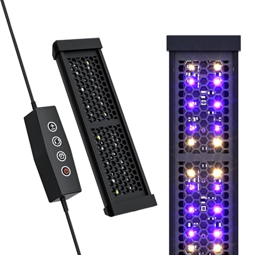 LURMMUE 8.5-Inch Reptile UVB 10.0 LED Light Bar with Timer & 5-Level Dimming, 8W Aluminum UVA/UVB Lamp for Small Terrariums, Bearded Dragons, Lizards & Turtles