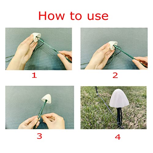 JZK Solar Fairy Lights Outdoor 12 LED Mushroom Garden Lamp and 3.8M String Lights - Image 3