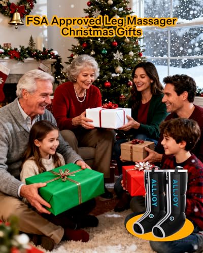 Image of ALLJOY Leg Massager with Heat and Compression, Sequential Leg Compression Massager Boots with 2 Heat 4 Mode 4 Intensity, Leg Massager for Circulation and Pain Relief FSA