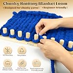 VISQELO Chunky Blanket Loom, 39 Inch Wooden Weaving Kit for Large Blankets | Extra-Large 39-Inch Loom, Adjustable Weaving Width, Perfect for Chunky Blankets & Scarves