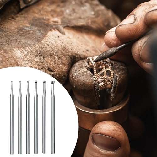 6 Puntas Burr Copa Redonda Predolo 3/32 pulg Shank miniatura 2