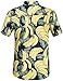 Hawaiian Shirt for Men, Beach Shirts for Men, Tropical Shirts Short Sleeve Floral Casual Button Down (Medium, Navy (168-198))