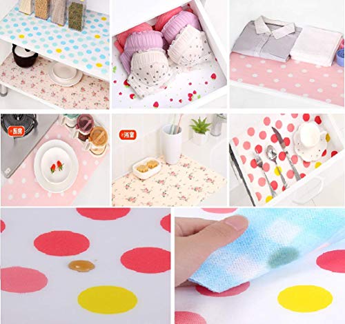 Image of Printing Antibacterial Cabinet Pad Household Wardrobe Mat Moisture Pad Drawer Pad Waterproof Non-Slip Paper Pad Plastic Anti Slip Kitchen Cupboard Drawer Mat (2), Multicolour